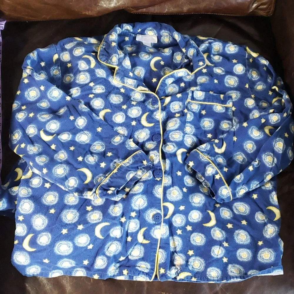 PJs L Star Moon 100% cotton flannel - Picture 2 of 2